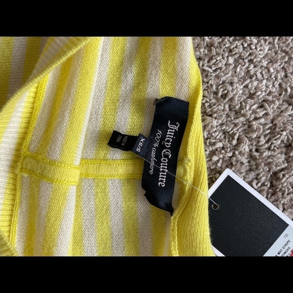 Juicy Couture Cashmere Poncho size XS/S Striped Sunlit/Powder Soft Luxurious - Picture 4 of 6
